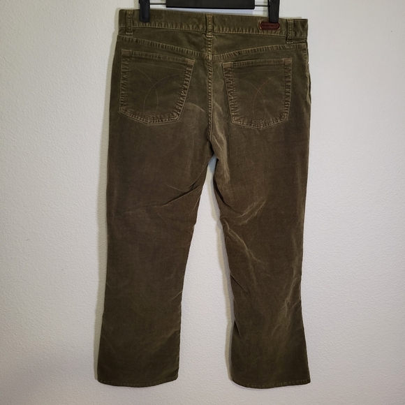 Calvin Klein Flare corduroy pants size 8 with hand sewn gold plated button - Picture 2 of 9